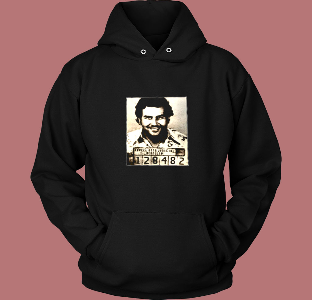 King Size Pablo Escobar Mugshot Vintage Hoodie King Size Pablo Escobar Mugshot Vintage Hoodie