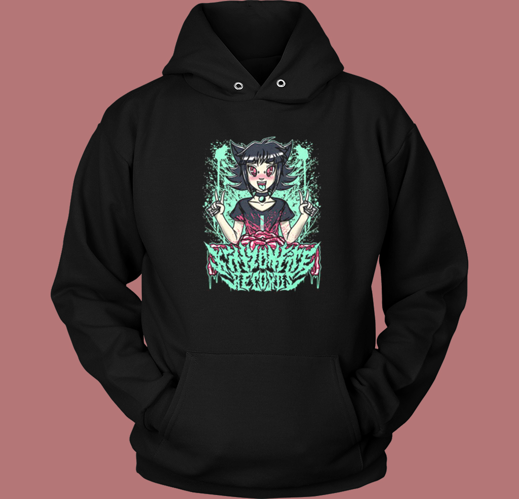 Kitty On Fire Records Hoodie Style Kitty On Fire Records Hoodie Style