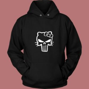 Kitty Punisher Skull Parody Vintage Hoodie