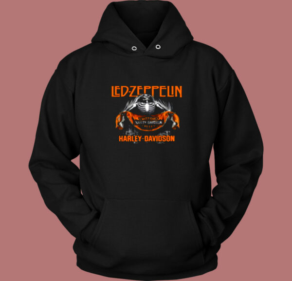 Led Zeppelin Skull Motor Harley Davidson Vintage Hoodie