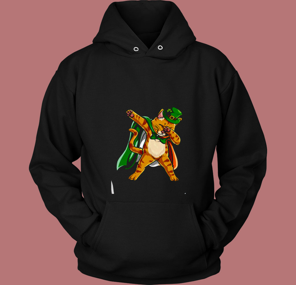 Leprechaun Dabbing Cat 80s Hoodie Leprechaun Dabbing Cat 80s Hoodie