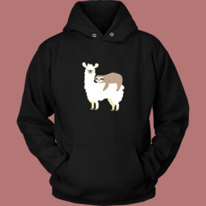 Llama And Sloth Hugging Cuddly Besties Vintage Hoodie