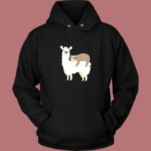 Llama And Sloth Hugging Cuddly Besties Vintage Hoodie