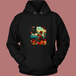 Mac Miller Piano Cartooon Cool 80s Hoodie