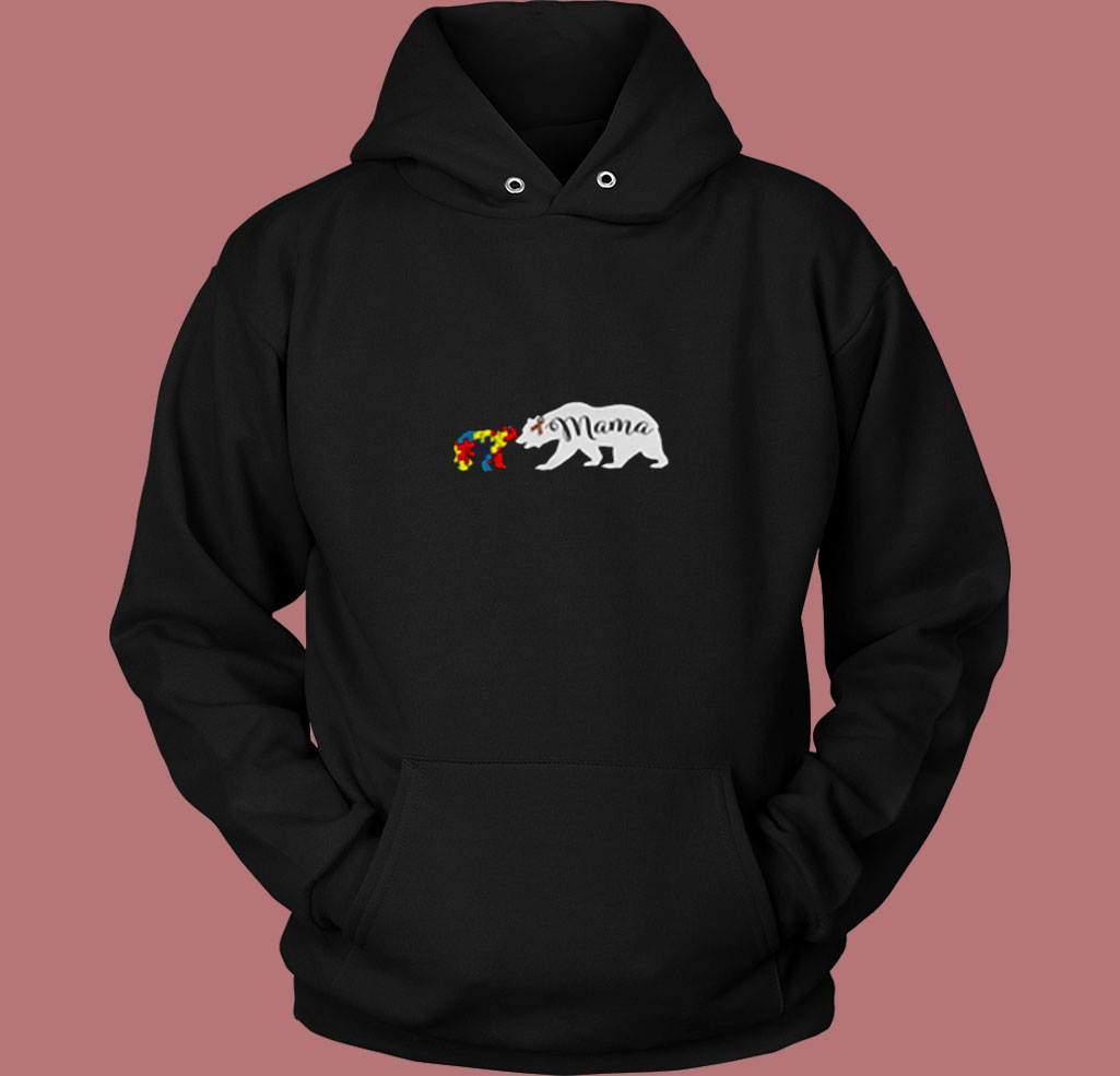 Mama Bear Autism Awareness 80s Hoodie Mama Bear Autism Awareness 80s Hoodie