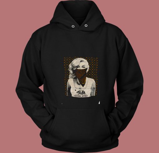 Marilyn Monroe With Ca Bandana Brown 80s Hoodie Marilyn Monroe With Ca Bandana Brown 80s Hoodie