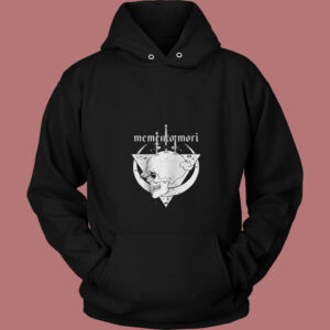 Memento Mori Skull Black 80s Hoodie