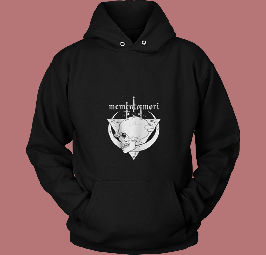 Memento Mori Skull Black 80s Hoodie Memento Mori Skull Black 80s Hoodie