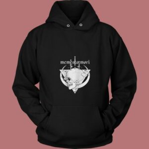 Memento Mori Skull Black 80s Hoodie