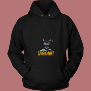 Meow Cat Funny Gift For Cats Lovers 80s Hoodie