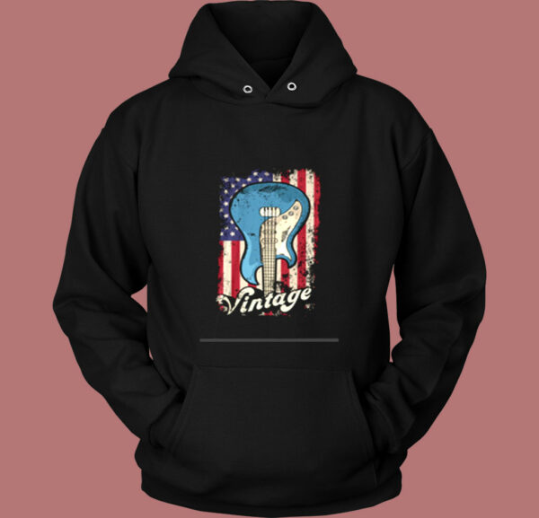 Merican Flag Vintage Guitars Vintage Hoodie