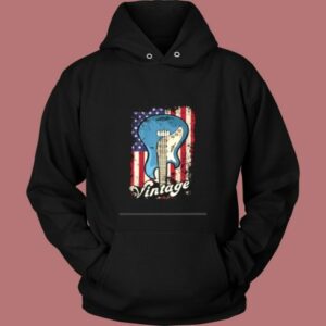 Merican Flag Vintage Guitars Vintage Hoodie