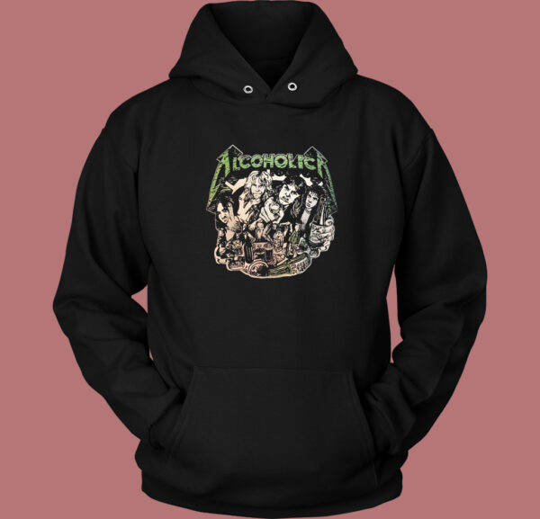 Metallica Alcoholica Parody Hoodie Style