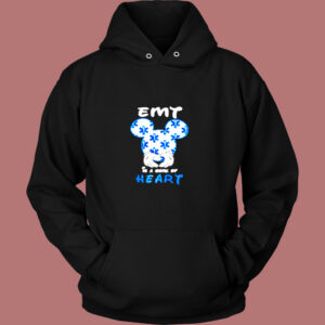 Mickey Mouse Emt Is A Work Of Heart Vintage Hoodie