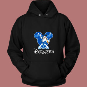 Mickey Mouse Loves Los Angeles Dodgers Vintage Hoodie