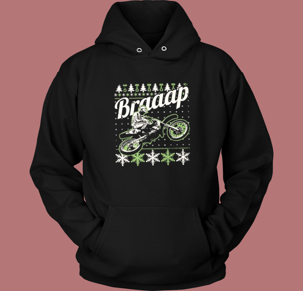 Motocross Braaap Ugly Christmas Hoodie Style Motocross Braaap Ugly Christmas Hoodie Style