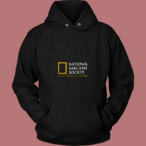 National Sarcastic Society Humorous Satirical Parody 80s Hoodie
