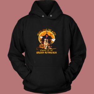 Never Mind The Witch Beware Of The Golden Retriever Vintage Hoodie