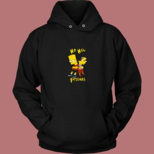 No New Friends Bart Simpson Vintage Hoodie