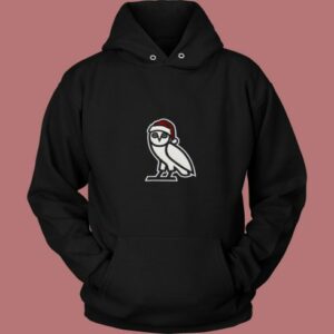 Ovo Holiday Santa Owl Funny 80s Hoodie