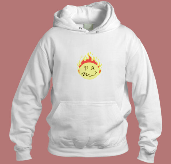 Palm Angels Flame Burning Head Aesthetic Hoodie Style