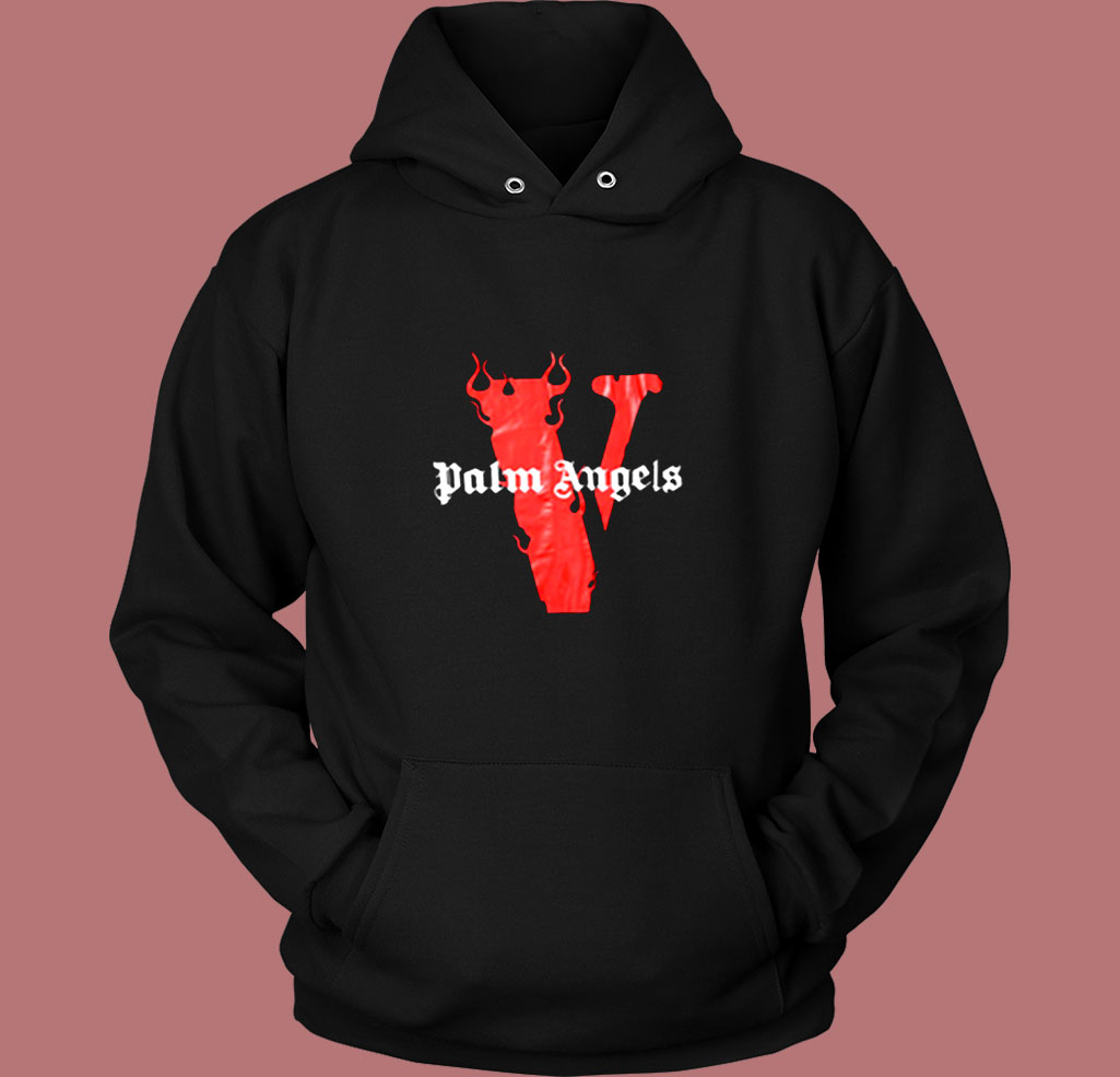 Palm Angels X Vlone Tee Flames Vintage Hoodie Palm Angels X Vlone Tee Flames Vintage Hoodie