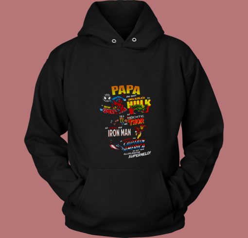 Papa Hulk Spiderman Thor Iron Man Captain America 80s Hoodie Papa Hulk Spiderman Thor Iron Man Captain America 80s Hoodie