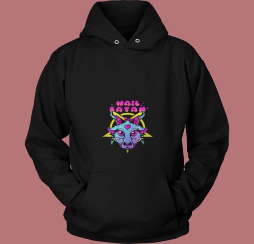 Pastel Goth Hail Satan 80s Hoodie Pastel Goth Hail Satan 80s Hoodie