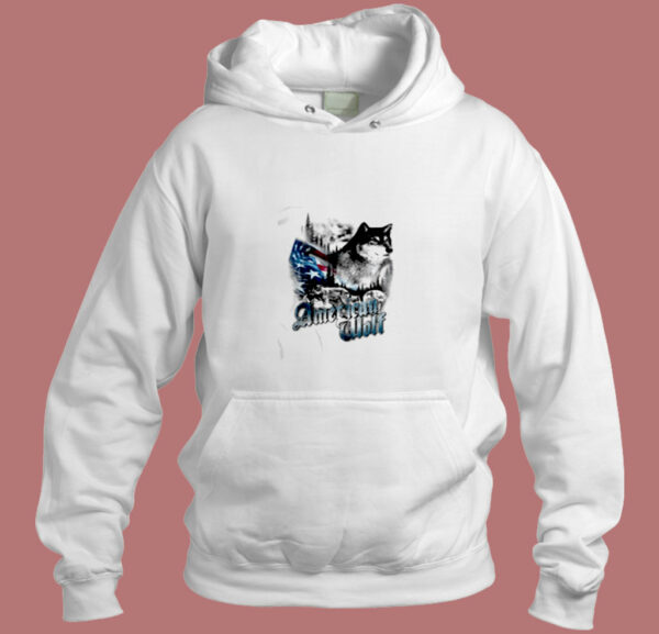 Patriotic Wolf American Flag Aesthetic Hoodie Style