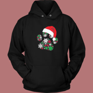 Paw Snowflake Santa Hat Hoodie Style