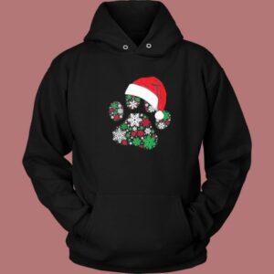 Paw Snowflake Santa Hat Hoodie Style