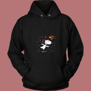 Peanuts Snoopy And Woodstock Skate Holiday 80s Hoodie