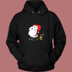 Peanuts Snoopy Woodstock Antlers Santa Claus Vintage Hoodie