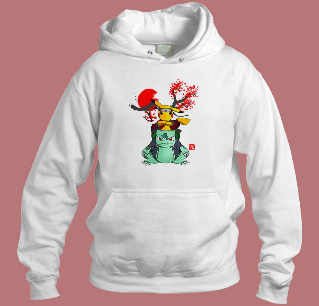 Pikachu And Bulbasaur Mashup Naruto Hoodie Style Pikachu And Bulbasaur Mashup Naruto Hoodie Style
