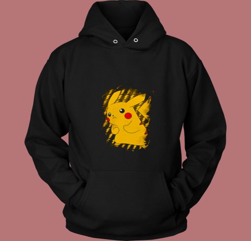 Pokemon Pikachu Brushy Graphic 80s Hoodie Pokemon Pikachu Brushy Graphic 80s Hoodie