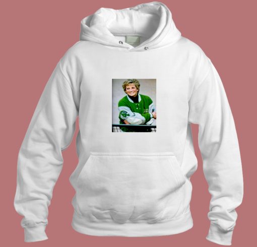 Princess Diana Smiling Wearing Philadelphia Eagles Jacket Aesthetic Hoodie Style Princess Diana Smiling Wearing Philadelphia Eagles Jacket Aesthetic Hoodie Style