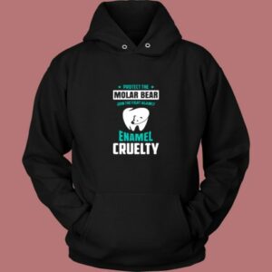 Protect The Molar Bear Enamel Cruelty Dentist Pun Vintage Hoodie