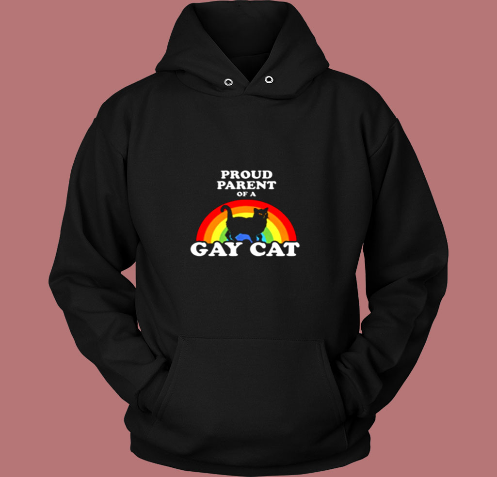 Proud Parent Of A Gay Cat Vintage Hoodie Proud Parent Of A Gay Cat Vintage Hoodie