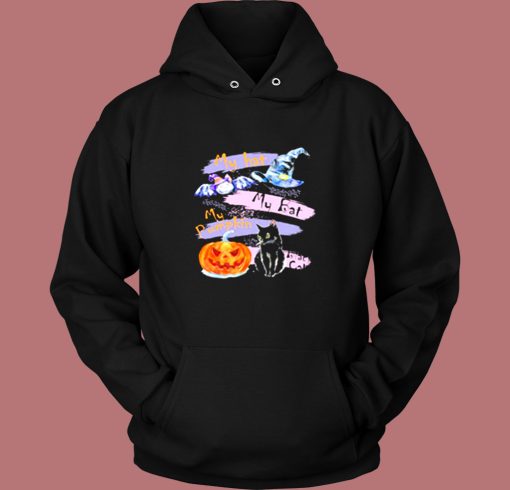 Pumpkin Black Cat Halloween Vintage Hoodie Pumpkin Black Cat Halloween Vintage Hoodie