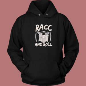 Racc and Roll Raccoon Drum Hoodie Style
