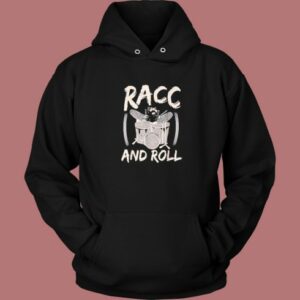 Racc and Roll Raccoon Drum Hoodie Style