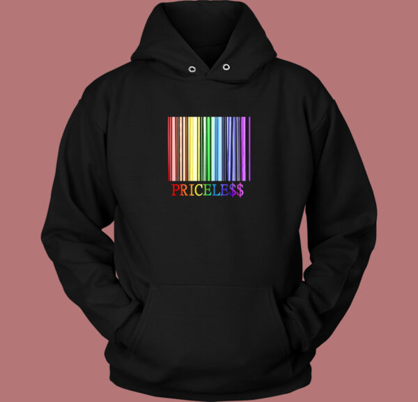 Rainbow Pride Priceless Barcode Hoodie Style