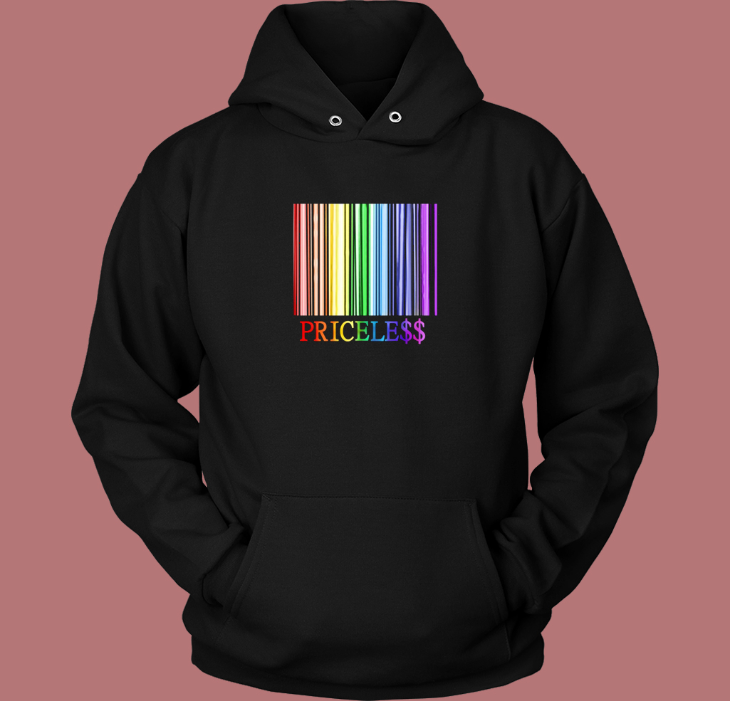 Rainbow Pride Priceless Barcode Hoodie Style Rainbow Pride Priceless Barcode Hoodie Style