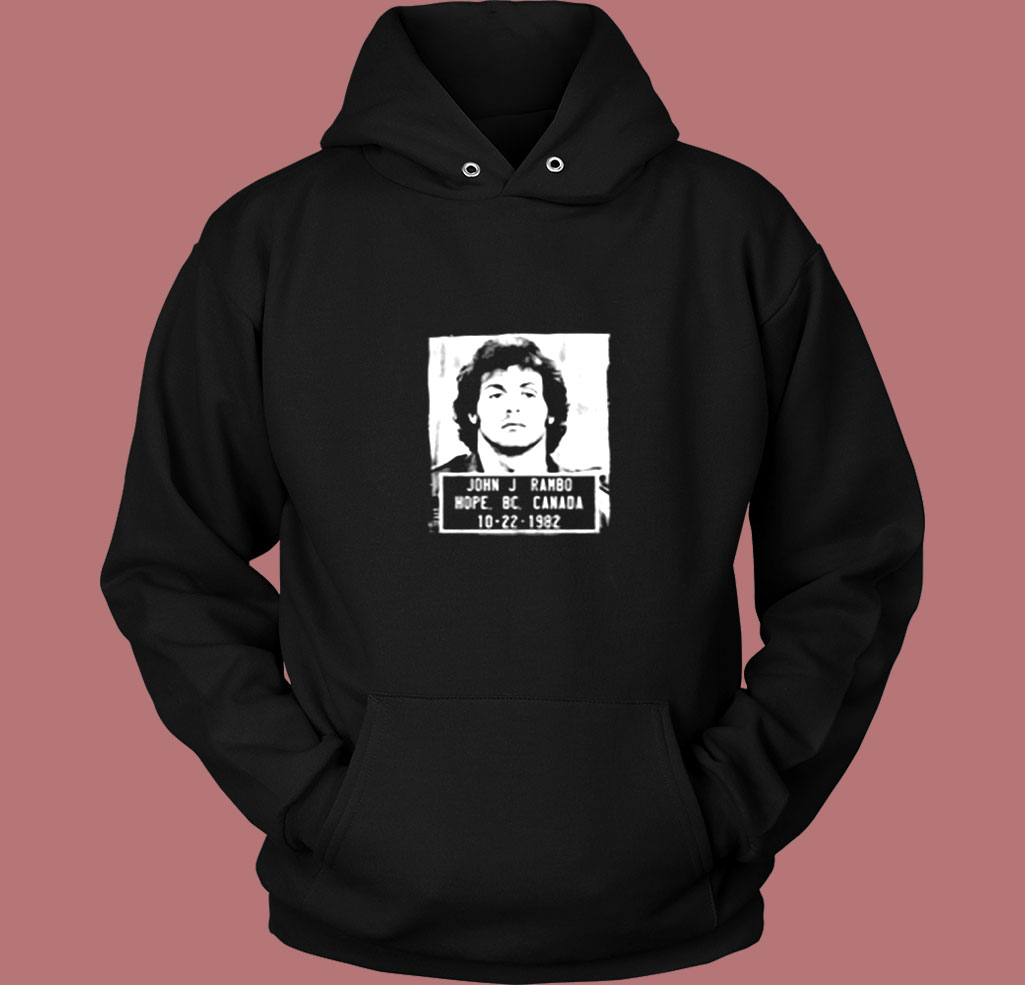 Rambo Police Mugshot Vintage Hoodie Rambo Police Mugshot Vintage Hoodie