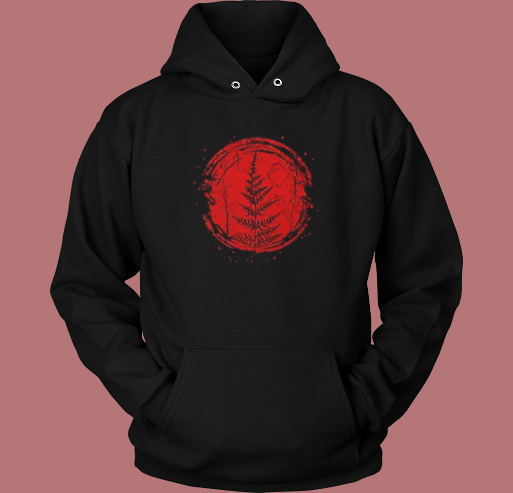 Red Moon Fern Graphic Hoodie Style Red Moon Fern Graphic Hoodie Style