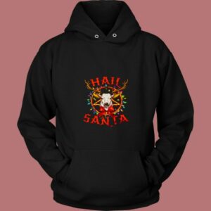 Reindeer With Pentagram And Christmas Lights 80s Hoodie