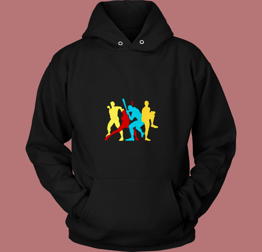 Retro Baseball Poses 80s Hoodie Retro Baseball Poses 80s Hoodie