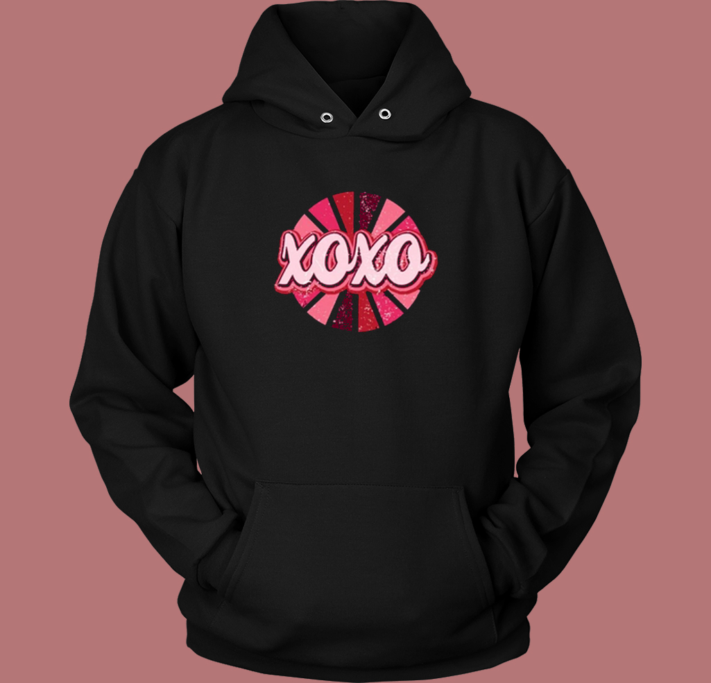 Retro XOXO Hot Pink Hoodie Style Retro XOXO Hot Pink Hoodie Style
