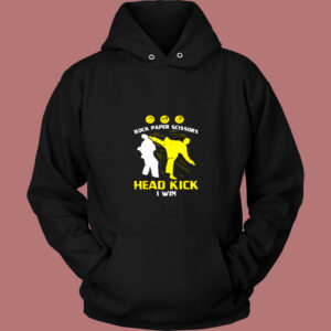 Rock Paper Scissors Headkick Win Vintage Hoodie