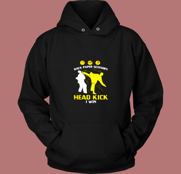 Rock Paper Scissors Headkick Win Vintage Hoodie